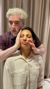Dr Sudarshan treating neck pain