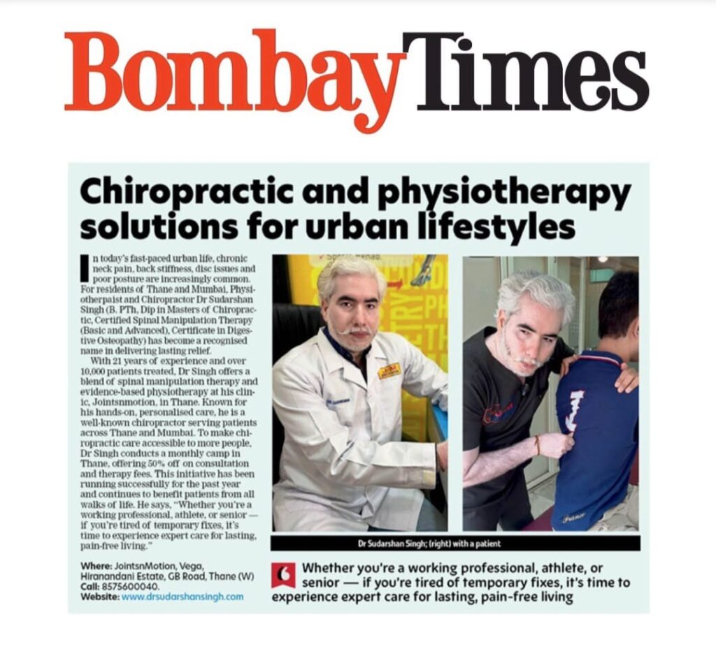 Dr Sudarshan Singh Covered in Times of India